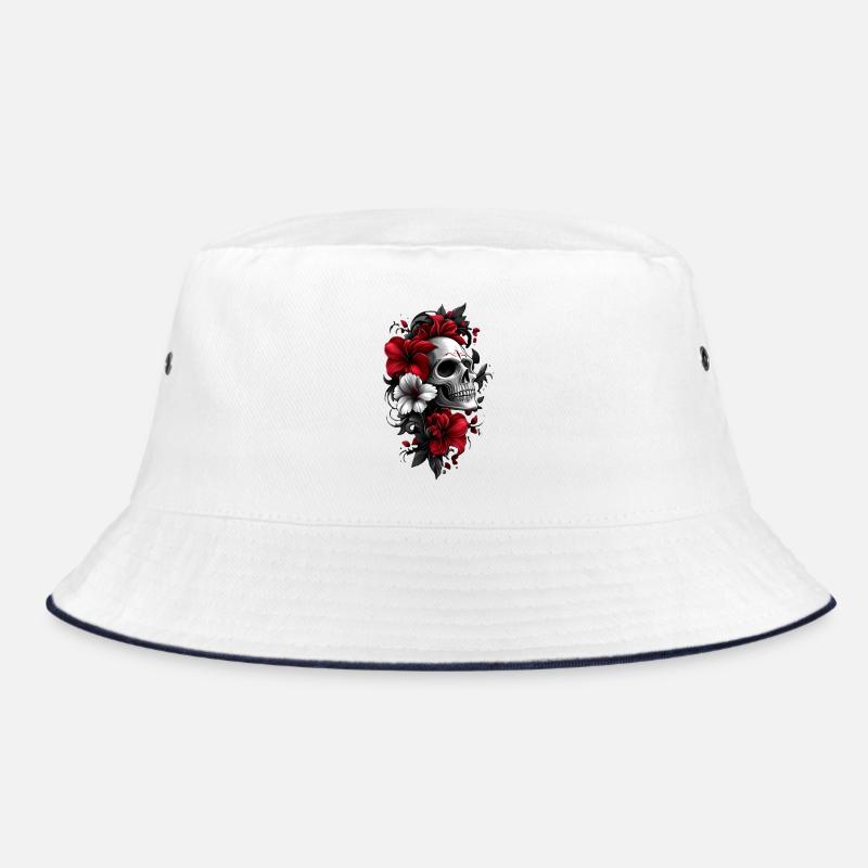 Totenkopf mit Blüten Bucket Hat