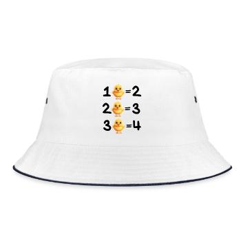 addition, mathematics, addition - Bucket Hat - white/navy - Front