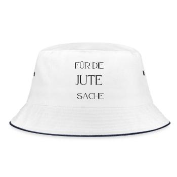 Für die Jute Sache - Bucket Hat - Weiß/Navy - Vorne