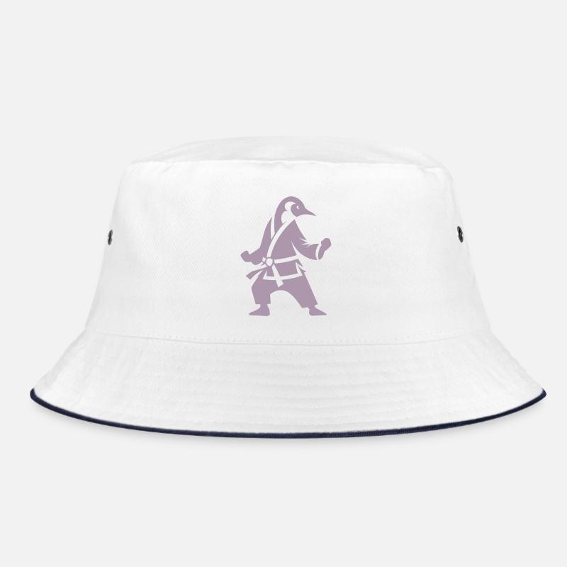 Penguin Karate Martial Arts Silhouette Bucket Hat