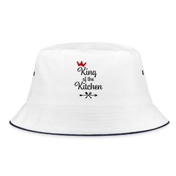 Tablier de cuisine pour homme - Bob - blanc/marine - Devant
