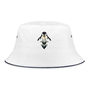 Pingouin géométrique – Élégance givrée - Bob - blanc/marine - Devant
