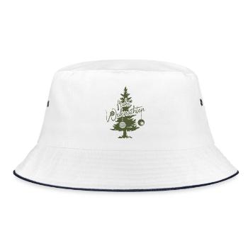 merry christmas fir spruce forest symbol logo - Bucket Hat - white/navy - Front
