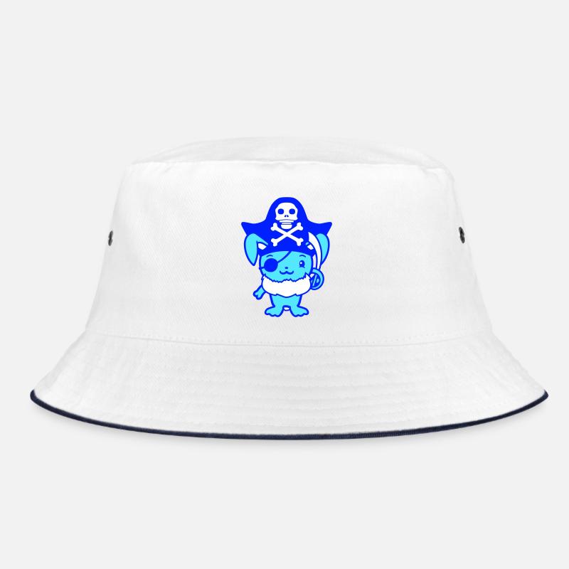 Little Cute Bunny Rabbit Captain Eye Patch Bucket Hat