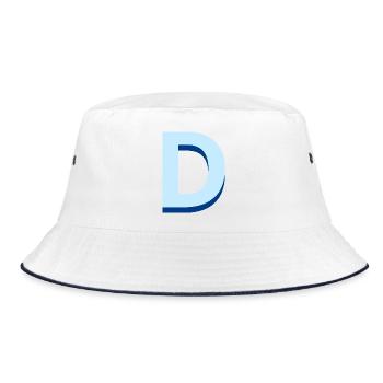 Pop und moderner blauer Buchstabe d - Bucket Hat - Weiß/Navy - Vorne