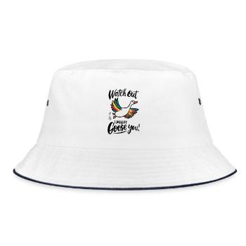 Watch Out, I Might Goose You! - Bucket Hat - white/navy - Front