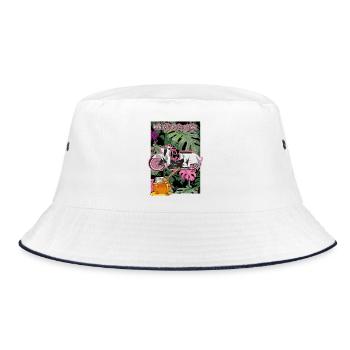 Schwalbe (camouflage) // Illustration - Bucket Hat - Weiß/Navy - Vorne