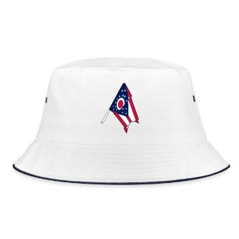 Flagge von Ohio - Bucket Hat - Weiß/Navy - Vorne