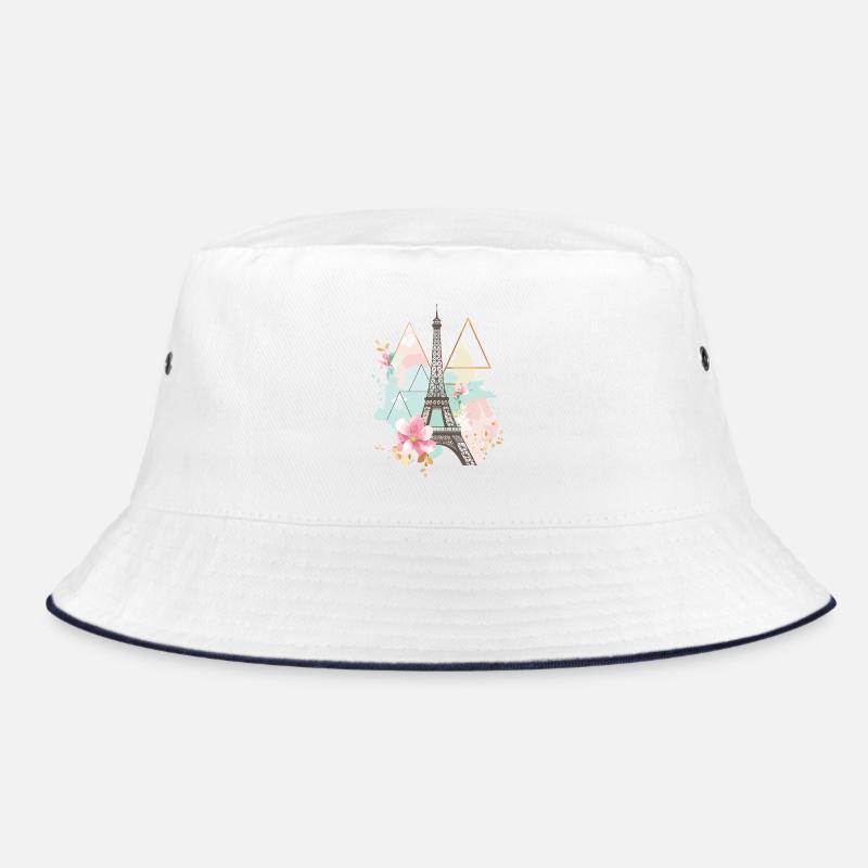 Paris Eiffelturm Skyline Frankreich Bunt Kunst Bucket Hat