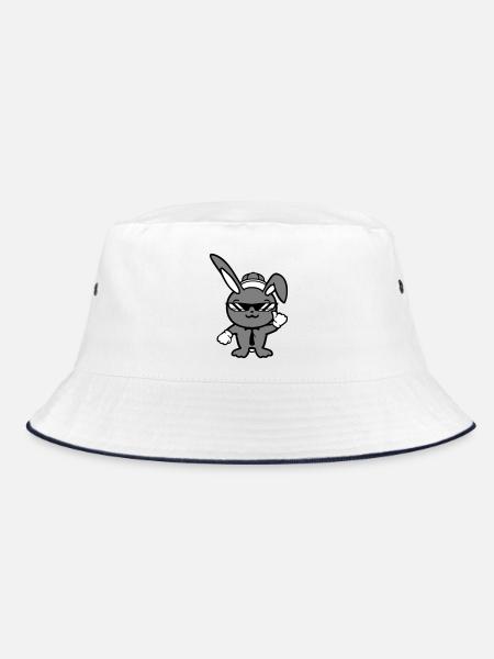 Lunettes de soleil lapin Cappy cravate Cool Hat Comic - Bob - blanc/marine - Devant