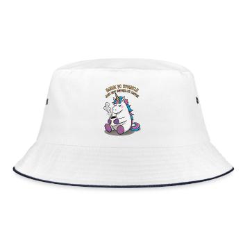 Einhorn liebt Kaffee - Bucket Hat - Weiß/Navy - Vorne