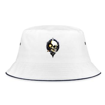 Cartoon bones - Bucket Hat - white/navy - Front