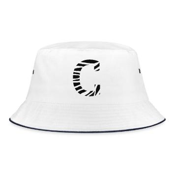 Letter c zebra - Bucket Hat - white/navy - Front