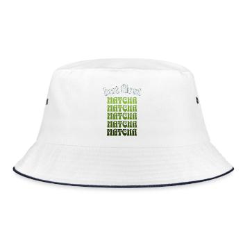 Mais d’abord Matcha – Green Tea Vibes Design - Bob - blanc/marine - Devant