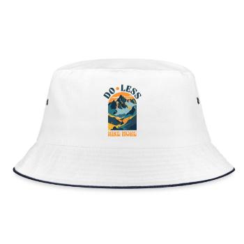 Do Less Hike More Hiking Shirt Nature Affirmations - Bucket Hat - white/navy - Front