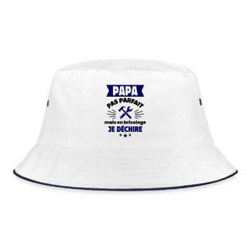 Papa pas parfait, mais en bricolage je déchire - Bob - blanc/marine - Devant