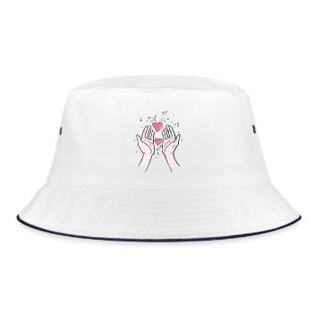 Coeurs Motif Coeur Amour J’Aime Mains Romantique - Bob - blanc/marine - Devant