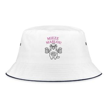 Mieze maßlos! - Bayerisches Partyshirt - Bucket Hat - Weiß/Navy - Vorne