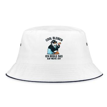 Penguin Cocktail Suit - Bucket Hat - white/navy - Front