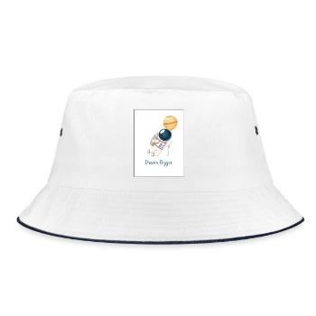 Astronaut Design – Dream Bigger Space Design! - Bucket Hat - white/navy - Front