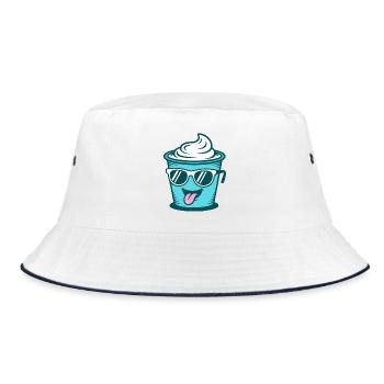 Crème Yoghurt Cream Cream - Mug with Sunglasses - Bucket Hat - white/navy - Front