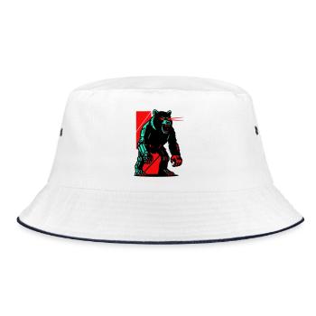 Mecha Techno Bear - Bucket Hat - white/navy - Front