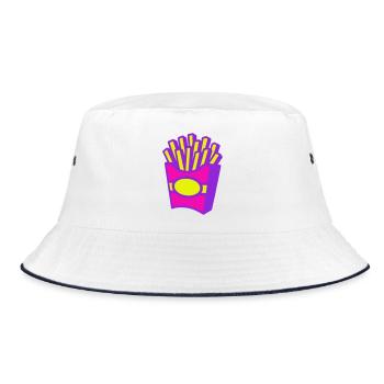 French Fries Pop Art - Bucket Hat - white/navy - Front