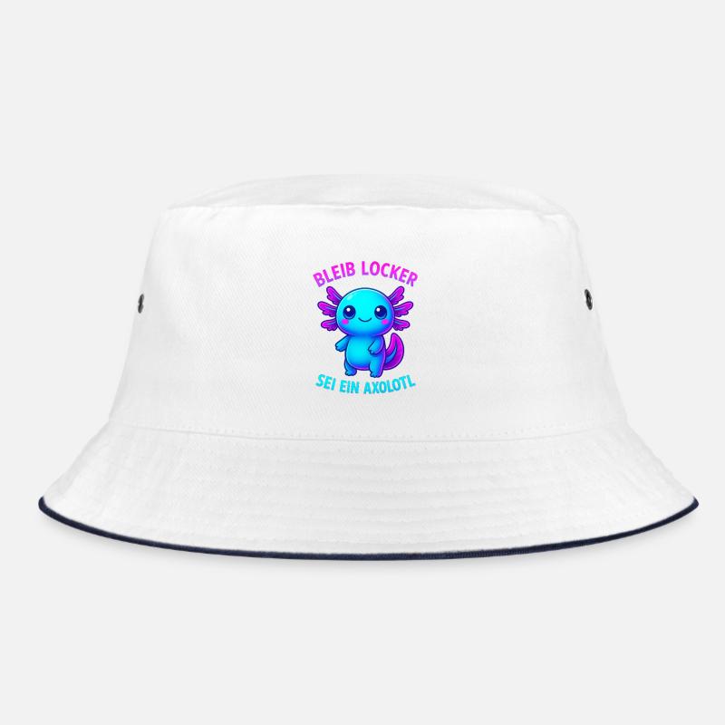 Bleib locker sei ein Axolotl | Neon Spruch Design Bucket Hat