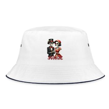 Christmas romance of bones. - Bucket Hat - white/navy - Front