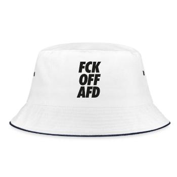 FCK OFF AFD Chemise de protestation - Bob - blanc/marine - Devant