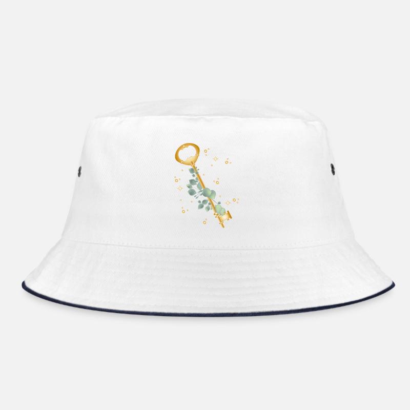 Clé dorée avec motif de branche d’eucalyptus Bob