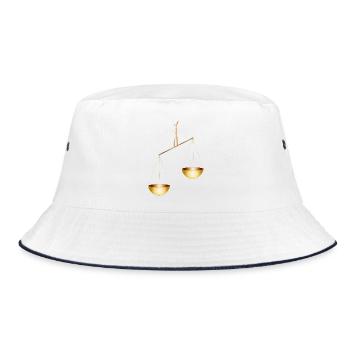 Golden Libra Balance Symbol in Noble Style - Bucket Hat - white/navy - Front