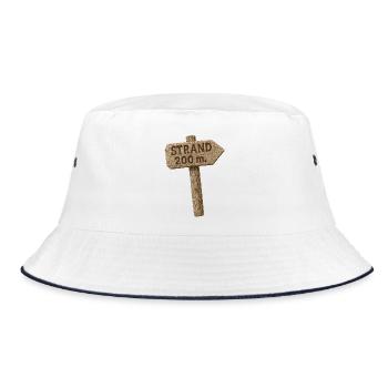 Strand 200m - Bucket Hat - Weiß/Navy - Vorne