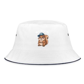 Cute Squirrel Dad T-Shirt Design - Bucket Hat - white/navy - Front