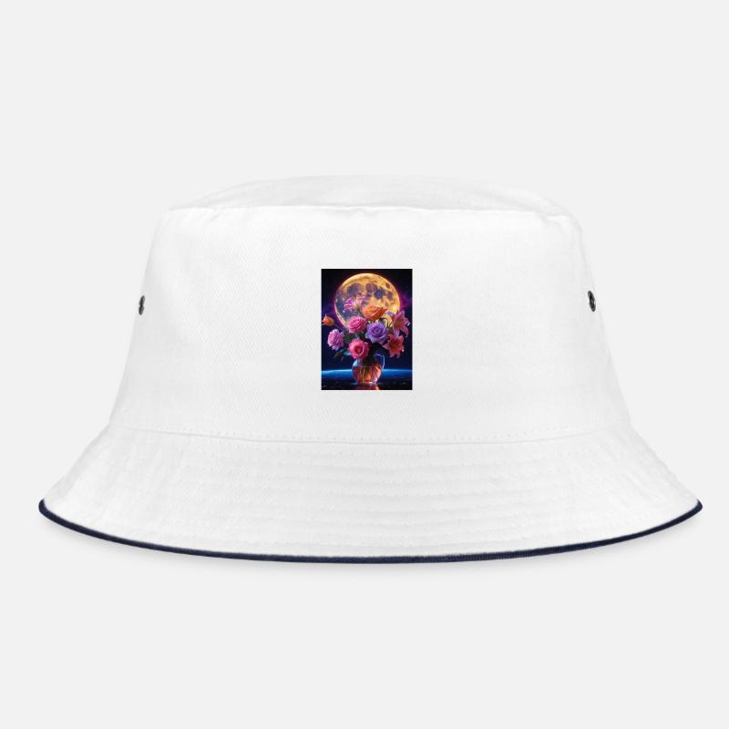 Himmlische Blüte bei Vollmond Bucket Hat