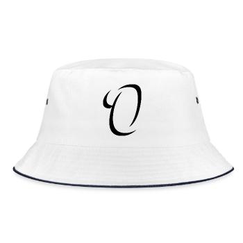 Letter O, name, the letter O - Bucket Hat - white/navy - Front