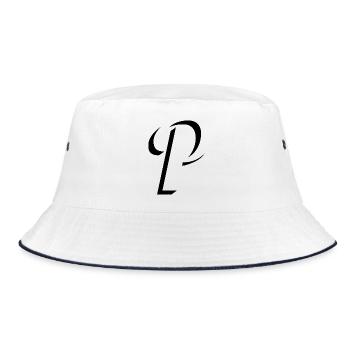Letter P, name, the letter P - Bucket Hat - white/navy - Front