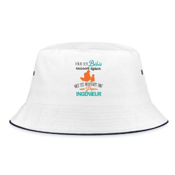 Die besten Babys haben einen Ingenieur-Vater - Bucket Hat - Weiß/Navy - Vorne