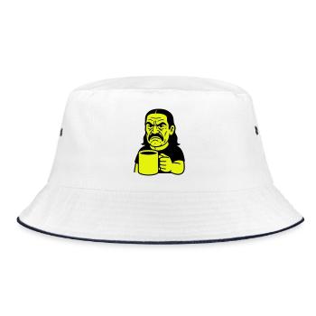 Angry Coffee Man - Bucket Hat - white/navy - Front