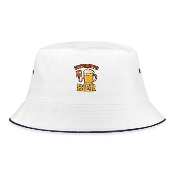 Blutgruppe Bier Motiv - Bucket Hat - Weiß/Navy - Vorne