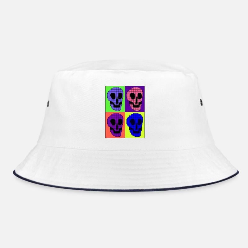 Four brightly colored skulls Bucket Hat
