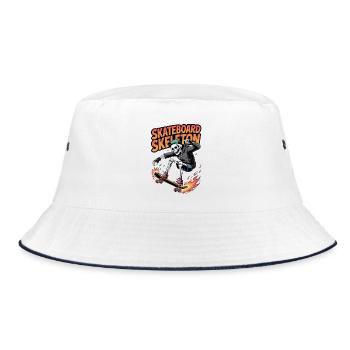 Skateboard Skeleton Dynamic Design - Bucket Hat - white/navy - Front