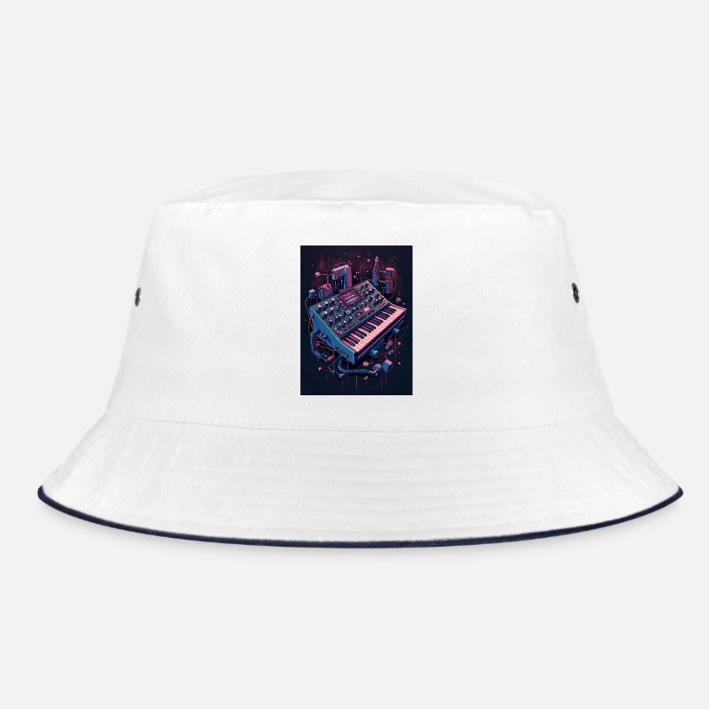 Futuristic Analog Synthesizer Bucket Hat