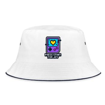 Press Start for Joy - Bucket Hat - white/navy - Front