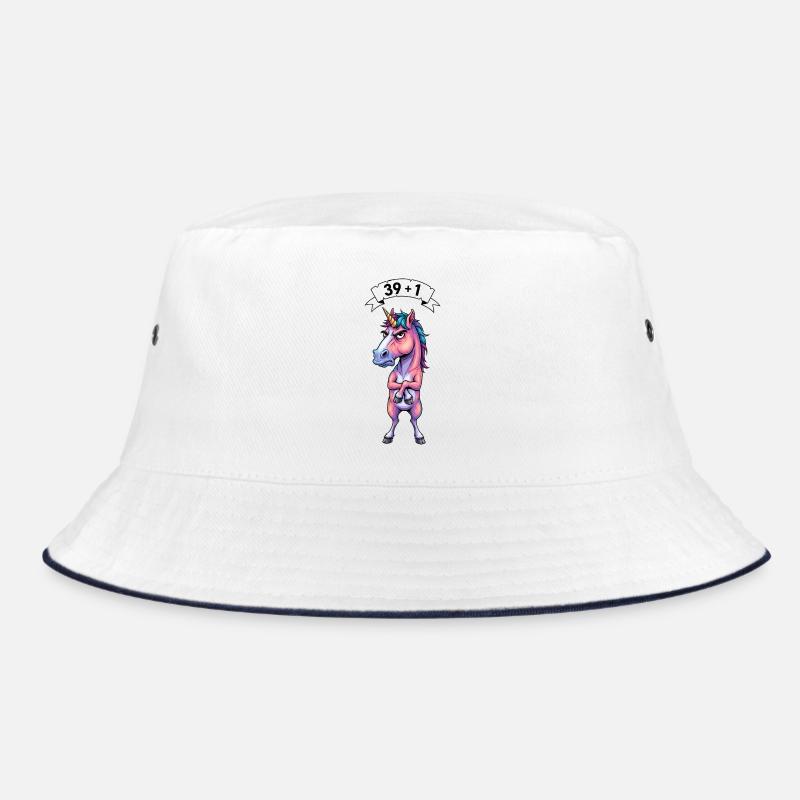 Cadeau d’anniversaire 40 – 39 + 1 licorne - Bob - blanc/marine