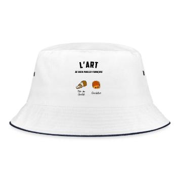 Humor Südwesten Chocolatine Gastronomie - Bucket Hat - Weiß/Navy - Vorne