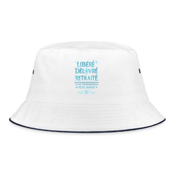 Released, Delivered, Retired - Bucket Hat - white/navy - Front