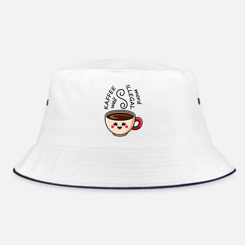 Verspielte Kaffeetasse mit Gesicht Bucket Hat