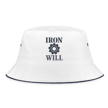 Iron Will – Steel & Gear - Bucket Hat - white/navy - Front