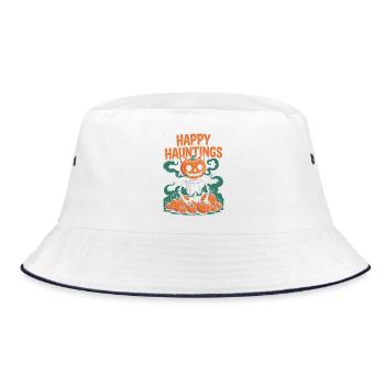Spooky Jack-o'-Lantern Squelette Halloween Design - Bob - blanc/marine - Devant